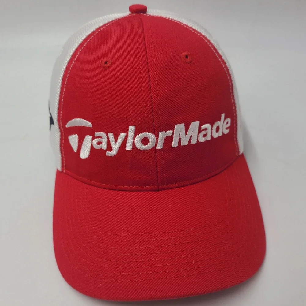 TaylorMade Hat Adjustable Red White Golf r7 Logo Tennis Pickleball Outdoors‎ Men